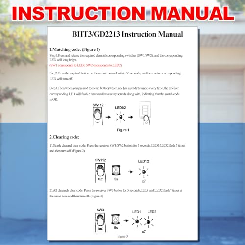 Image of Kingdder 3 Pcs Garage Door Remote Compatible with Guardian 2211 L, Black