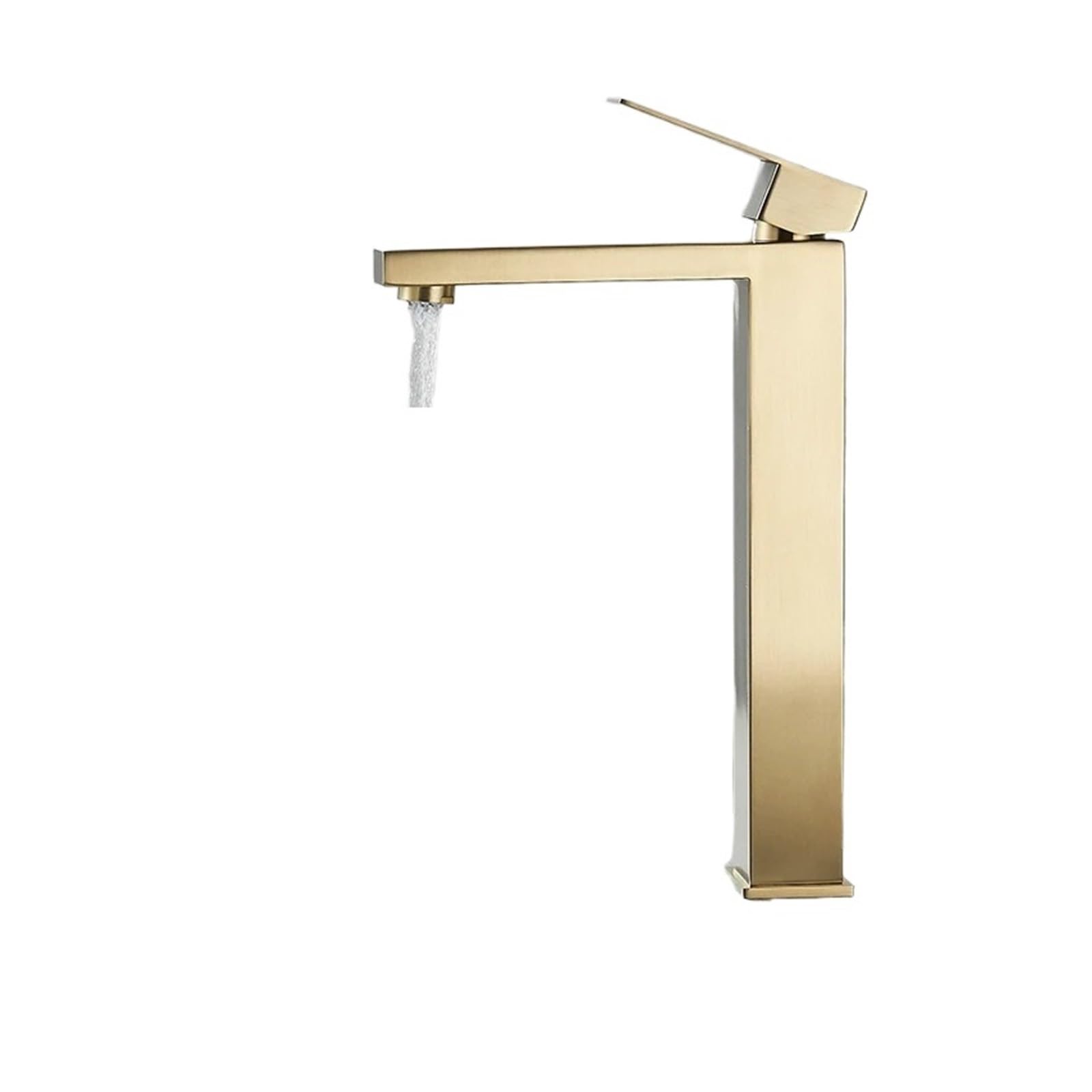 Mitigeur d'évier or brossé en acier inoxydable design carré luxe pour salle de bains