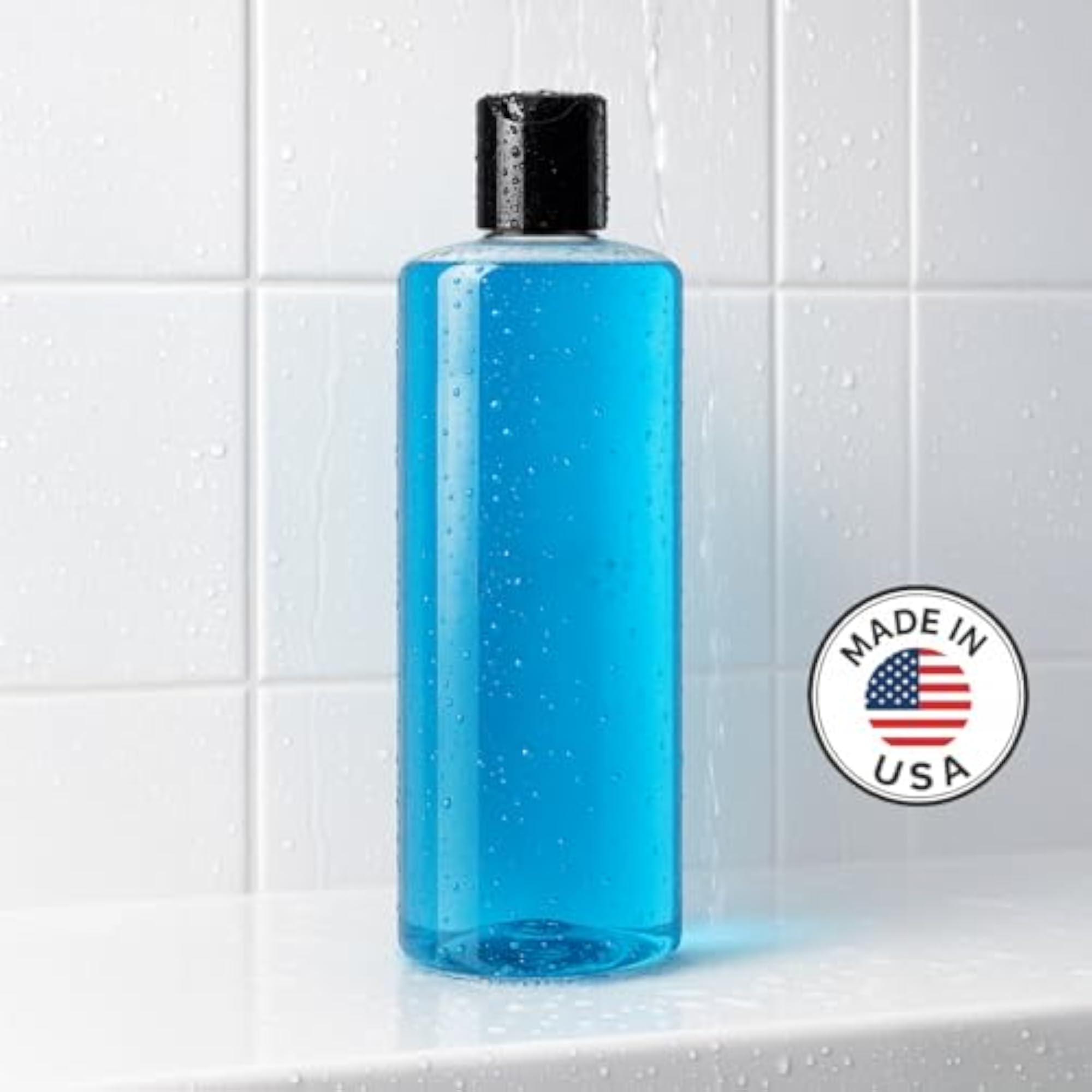 16 oz Clear Plastic Empty Bottles with Black Disc Top Caps