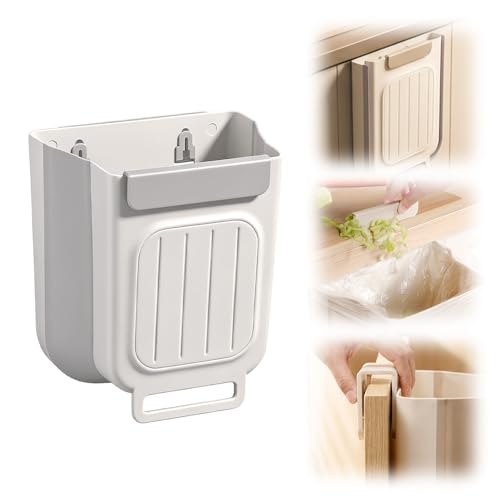 Papelera colgante plegable 11 Litros gris claro
