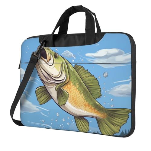 Maletín ligero para ordenador portátil con diseño de pesca saltos agua