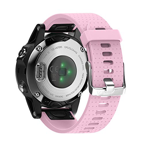 ANCOOL Compatible with Fenix 5S Bands Easy Fit 20mm Silicone Watch Bands Replacement for Fenix 7S/D2 Delta S/Fenix 6S/Fenix 6S Pro/Fenix 5S Plus Smartwatches (Silver Buckle, Green)