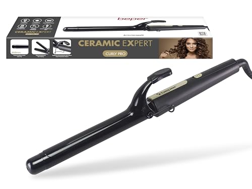 BEPER P301PIS002 Fer à boucler en céramique 25 mm, fer pour boucles souples et ondulations parfaites, chauffage rapide jusqu'à 190 °C, cordon pivotant à...