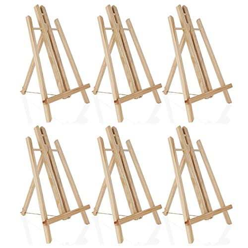 Certbuy 16" Wooden Easel, Foldable Table Display Stand A-Frame Artist Easel (Pack Of 6) Tabletop Holder Stand For Canvas, Painting Party, Kids Painting, Pictures, Signs, Drawing, Sketching #TOP17