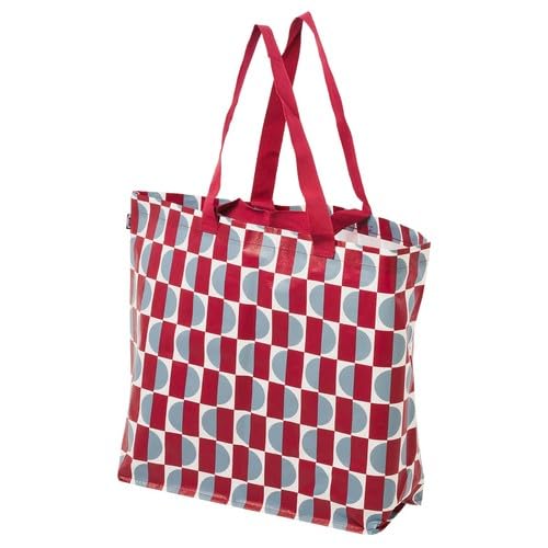Amazon.co.jp: IKEA イケア キャリーバッグ レッド ブルー/模様入り