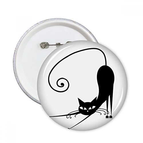 Badge bouton chat noir extensible déco vêtement rigide