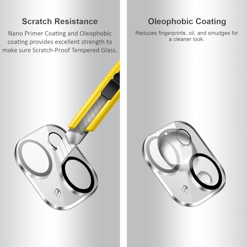 Image of SupCares Premium Camera Lens Protector Tempered Glass Compatible For iPhone 13 and iPhone 13 Mini With Installation Kit | Edge to Edge Coverage | Transparent | Pack of 2