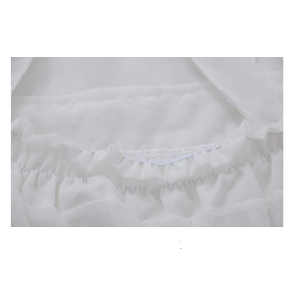 Grembiule da Cameriera Sexy Nero Bianco per Donna, Ragazza, Costume, Cosplay, Vestito da Cameriera, Camera da Letto, Grembiule da casa in Pizzo Traslucido (Bianco)