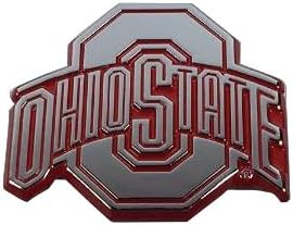 The Ohio State University Buckeyes Metal Auto Emblem with Red Trim