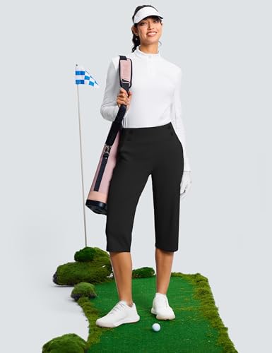 18" Dressy Capri Pants for Women High Waist Stretch Womens Golf Capris Pants for Summer with Pockets Work Casual4