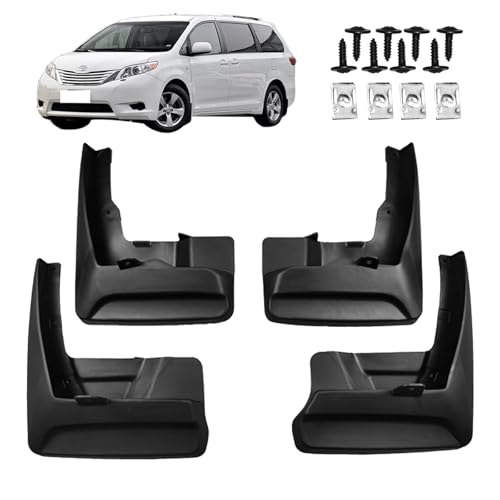 Image of Mud Guards Flaps Splash Fit for Toyota Sienna 2011-2017 Accessories - Front and Rear Splash Guards No Drilling Mud Guards Accessories