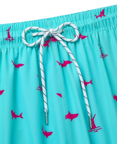 Image of Gleeease 7inch Mens Swim Trunks 2 in 1 with Compression Liner Pockets Drawstring Quick Dry Stretch Lined Funny Beach Pool