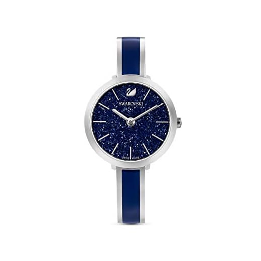 SWAROVSKI Crystalline Delight Watch, Swiss Quartz Watch with Blue Crystals, Matching Enamel, Stainless Steel Casing, Part of the Swarovski Crystalline Delight Collection