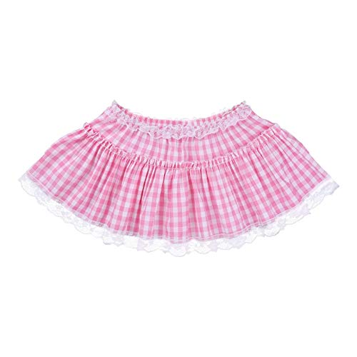 Women Girls Plaid Mini Skirt Smocked Ruffle Layered Short Skirt Gingham Pleated A-Line Skirt Summer Streetwear3