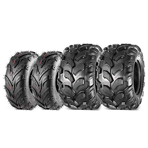 MaxAuto Full Set ATV Tires 145/70-6 Tires 145 70-6 Front 18x9.5-8 Rear 18x9.5x8 Mini Bike Go-Kart Knobby Tires Sport ATV UTV Tires, 4PR, Tubeless, Set of 4