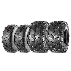 MaxAuto Full Set ATV Tires 145/70-6 Tires 145 70-6 Front 18×9.5-8 Rear 18×9.5×8 Mini Bike Go-Kart Knobby Tires Sport ATV UTV Tires, 4PR, Tubeless, Set of 4