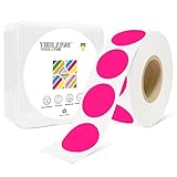 1 Inch Circle Dot Stickers 1000 PCS Color Coding Thermal Labels Dots Writable Printable Small Round Stickers for Office, Classroom, Inventory, Garage, Organizing Storage, Fluorescent Pink