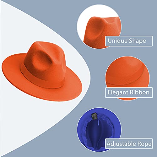 Image of Womens & Mens Fedora Hats, Wide Brim Fedora Hats for Women Men