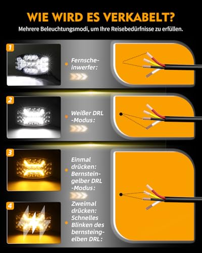 CO LIGHT 2PC 10 Zoll LED Fernscheinwerfer 12/24v,150W 180° Justierbar Arbeitsscheinwerfer IP69 Wasserdicht ECE weiß Amber Zusatzscheinwerfer Auto für LKW, Traktor,4x4, ATV, Boot