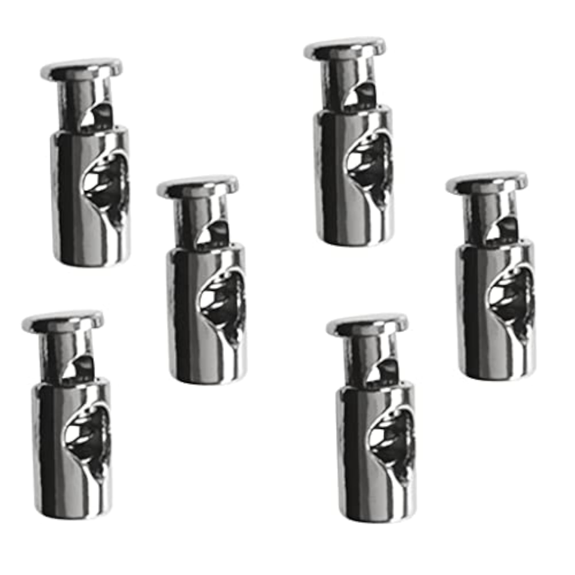 Metal Barrel String Cord Locks, 6 Pieces
