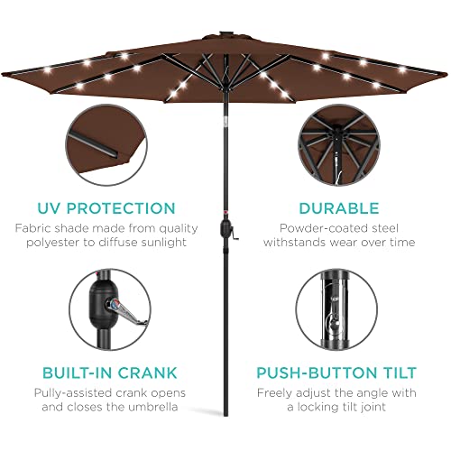 Best Choice Products Solar Powered LED Patio Umbrella #TOP29