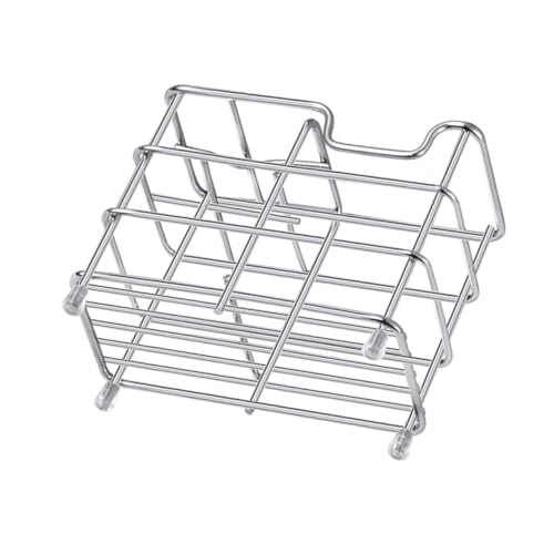 Abaodam 通気性 ステンレス製歯ブラシホルダー 防水設計 水切り機能付き バスルーム用歯磨き粉収納スタンド シンプルで整理整頓に