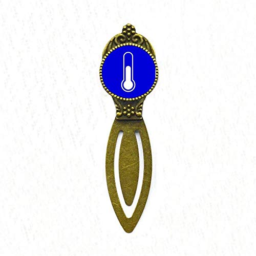 Marque-page carré bleu de température, un signet rétro haut de gamme