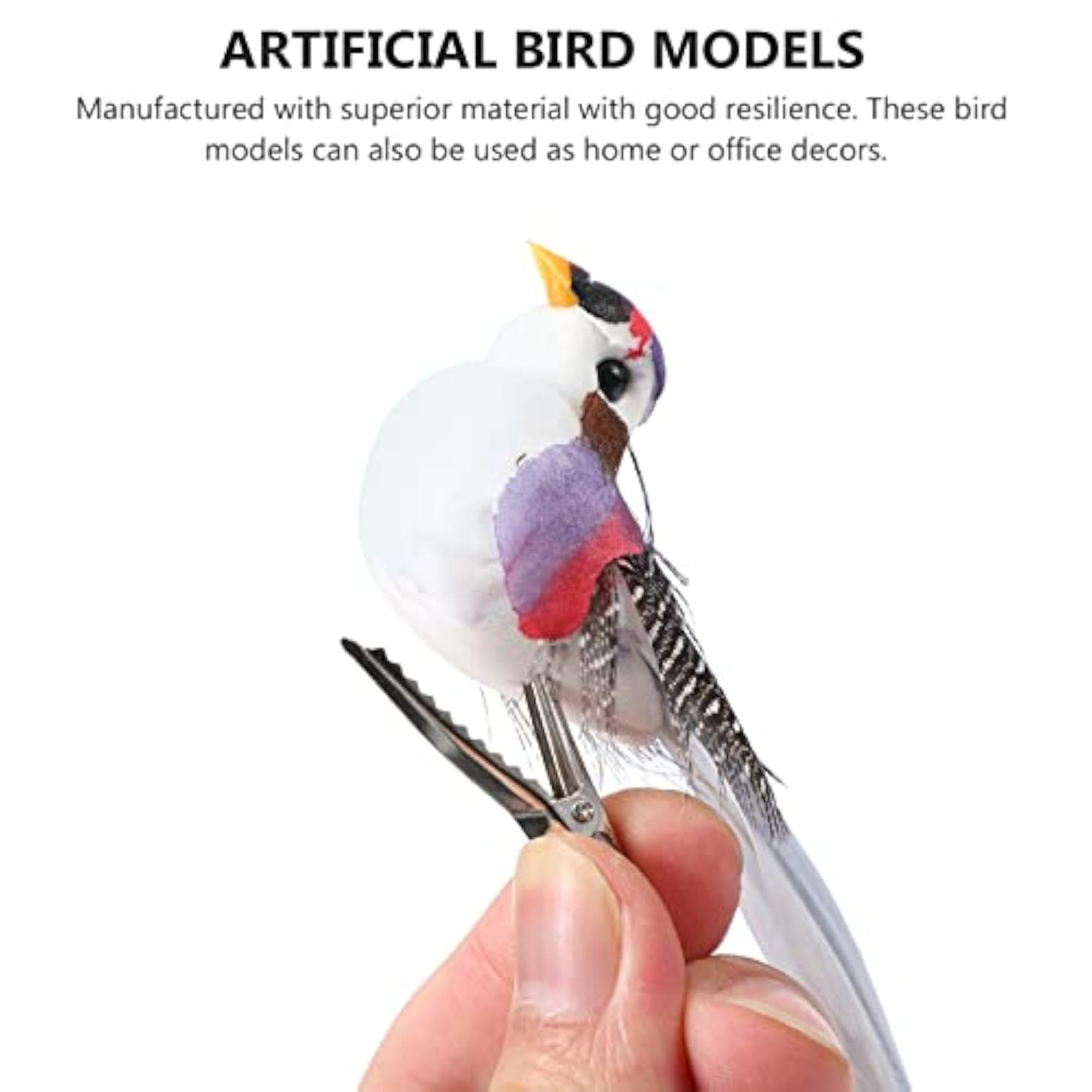 12 pcs Artificial Foam Birds Decorative Clip-on Models