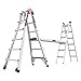 Little Giant Ladders Velocity 26-Ft Folding Multi-Position Ladder, Aluminum, 300 lb Load Capacity, Type 1A Extra Heavy Duty, 26-Ft Reach, with Ratchet Levelers and Wheels (15426-801)