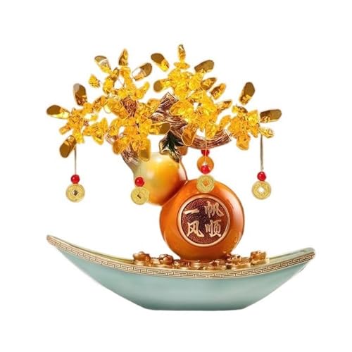 Borddekoration Bordsskiva Crystal Fortune Tree, Smooth Sailing Office Inflyttningsdekoration Tur(Blue)