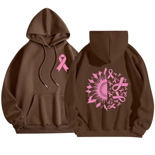 Sweat à Capuche Ample Femme Marron Taille M Pull Oversize Automne