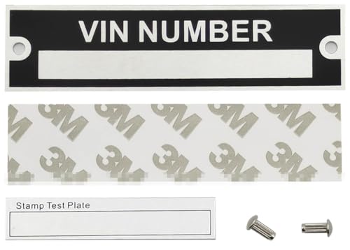 Trailer VIN ID Plate Data TAG Blank Model Identification VIN Serial Number, Model, Date of MFG and GVWR, Tailgating id Plate for Cargo Carriers Trucks Boats (1 PC., VIN Number, 3.74x0.98)