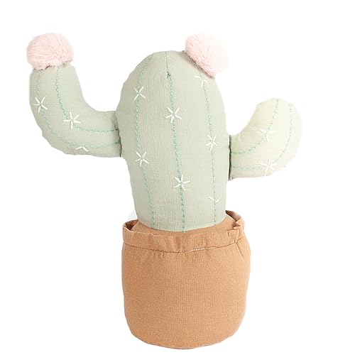 Image of MON AMI 3D Soft Plush Cactus in Flowerpot Toy Pillow – 12”, Cactus Flowerpot Shaped Pillow, Plush & Decorative Accessory For Child’s Nursery, Desks