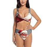 Photo Gallery nbrieu set bikini da donna con stampa di babbo natale, comodo costume da bagno per spiaggia, piscina, vacanze, nero, s Photo Gallery nbrieu set bikini da donna con stampa di babbo natale, comodo costume da bagno per spiaggia, piscina, vacanze, nero, s