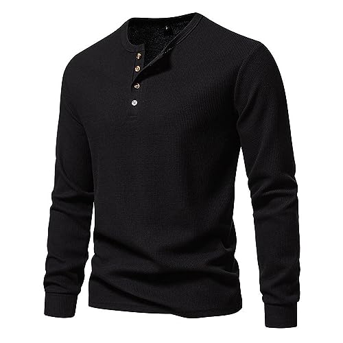 Maillot henley en tissu gaufre homme chaud pour automne hiver