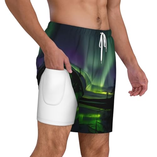 Short de bain homme imprimé séchage rapide short plage décontracté doublure compression