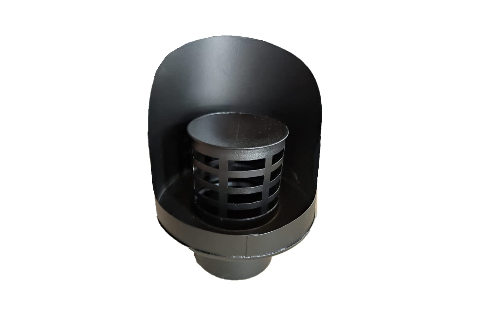 Sombrero estufa Pellet, terminal estufa pellet horizontal, sombrero anti lluvia salida lateral. (Negro)