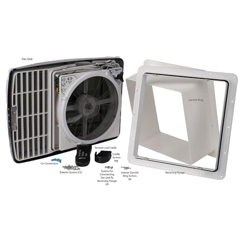 MAXXAIR 0007000K MaxxFan Deluxe Fan with Remote and White Lid