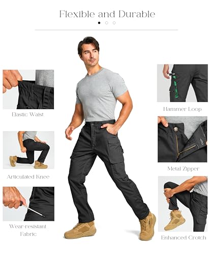 wantdo Men's Work Pants Stretch Flex Utility Cargo Tactical Pants for Men Lightweight Outdoor Hiking Pants4