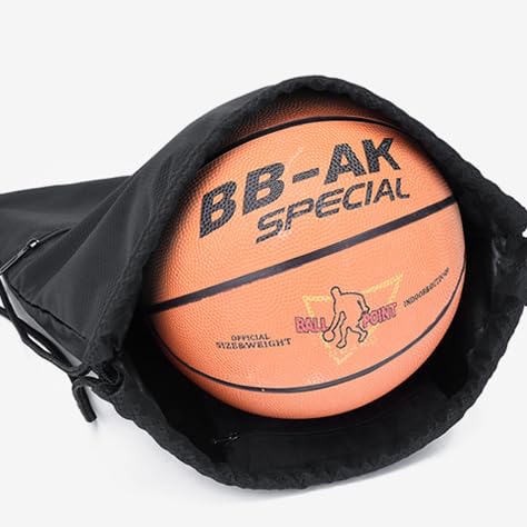 FUNSEED Drawstring Backpack Bag for Men and Women, Drawstring Gym Bag for Basketball Swimmers (Blue-C, Small)4