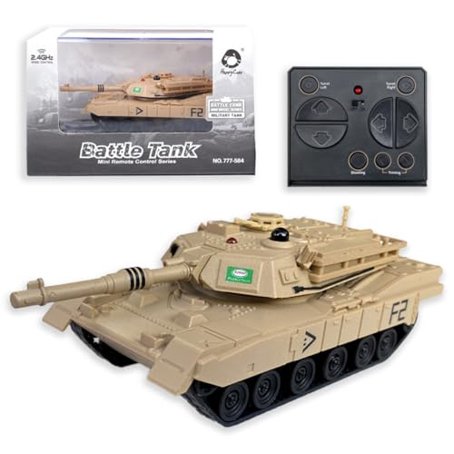 Tsiodot 2.4GHz Mini RC Tank Toy with LED and Rotating Turret. The Ultimate Military Toy for Boys and...