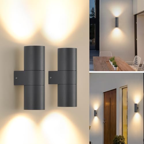 2 Stück Außenwandleuchte IP65 Wasserdichte Wandleuchte,Außenlampe Up Down GU10 Außen/Innen Wandlampe,Aluminium Außenleuchte Aussenlampe wand für Garten Terrasse Eingang,Ohne Leuchtmittel,Dunkelgrau 2 Stück Außenwandleuchte IP65 Wasserdichte Wandleuchte,Außenlampe Up Down GU10 Außen/Innen Wandlampe,Aluminium Außenleuchte Aussenlampe wand für Garten Terrasse Eingang,Ohne Leuchtmittel,Dunkelgrau