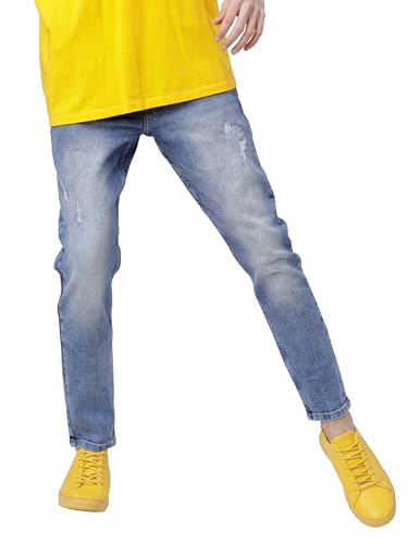 Image of Highlander Mens Tapered Fit Denim Jeans for Man|Regular Length|Mid-Rise|Stretchable Fabric for Comfort fit| Jeans for Man | Men Jeans