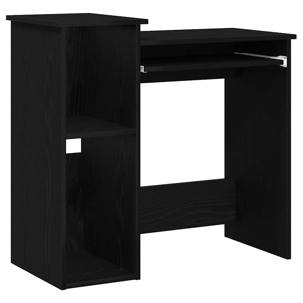 Schreibtisch mit Regalen, 84 x 40 x 78 cm, Holz, Schwarz