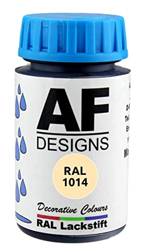 Alex Flittner Designs Vernice RAL 1014 Avorio Opaco 50 ml per Legno, Metallo, Mobili, Bagno - Vernice di Ritocco e Riparazione