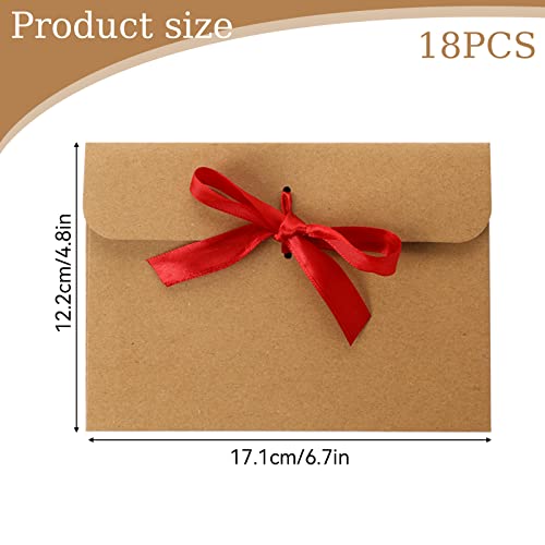 Gift Card Envelopes, Mini Envelopes With Ribbons, Money Gift Envelopes, Brown Envelopes, 18Pcs Gift Envelopes For Money, Money Envelopes For Cash Gifts, Envelopes For Valentine's Day(6.7X4.8Inch) #TOP6