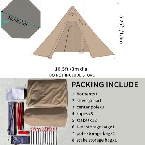 Carpa tipi portátil para camping invierno 1-4 personas miniatura 7