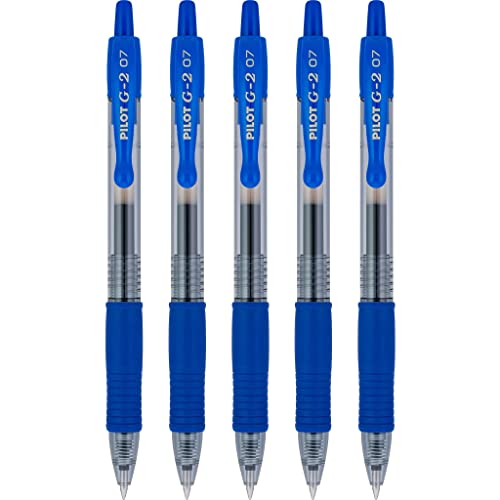 PILOT G2 Premium Gel Roller Pens, Blue Ink Pens Fine Point, Pack of 5 - image 3
