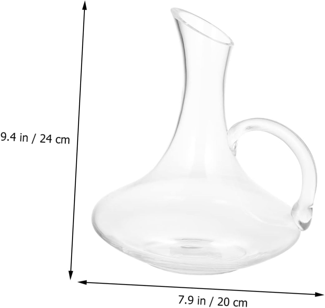 Zerodeko 1Pc Handled Wine Decanter Glass Wine Dispenser for Home Decoration and Gifting for Christmas Weddings and Birthdays