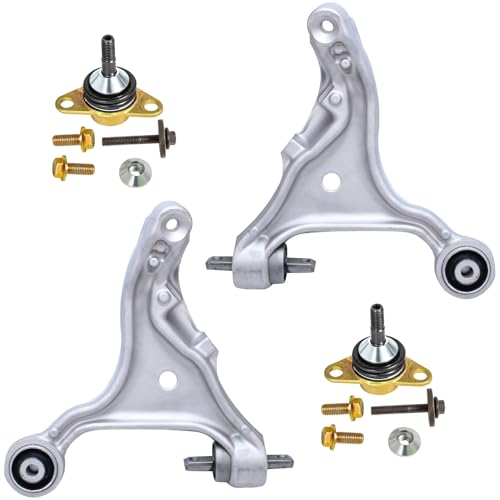 Image of Detroit Axle - Front Control Arms Kit for 2001-2007 Volvo S60 V70, 2 Lower Control Arms, 2 Lower Ball Joints, 2002 2003 2004 2005 2006 Replacement
